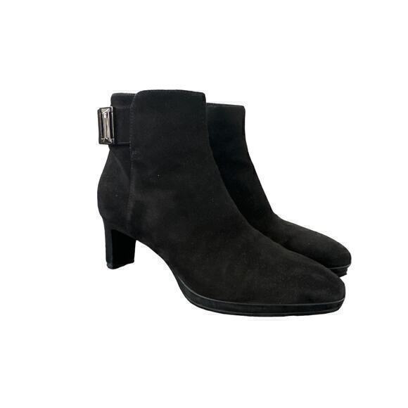 Aquatalia Women's Daniella Weatherproof Suede‎ Booties in Black Size 5.5 - Picture 1 of 6